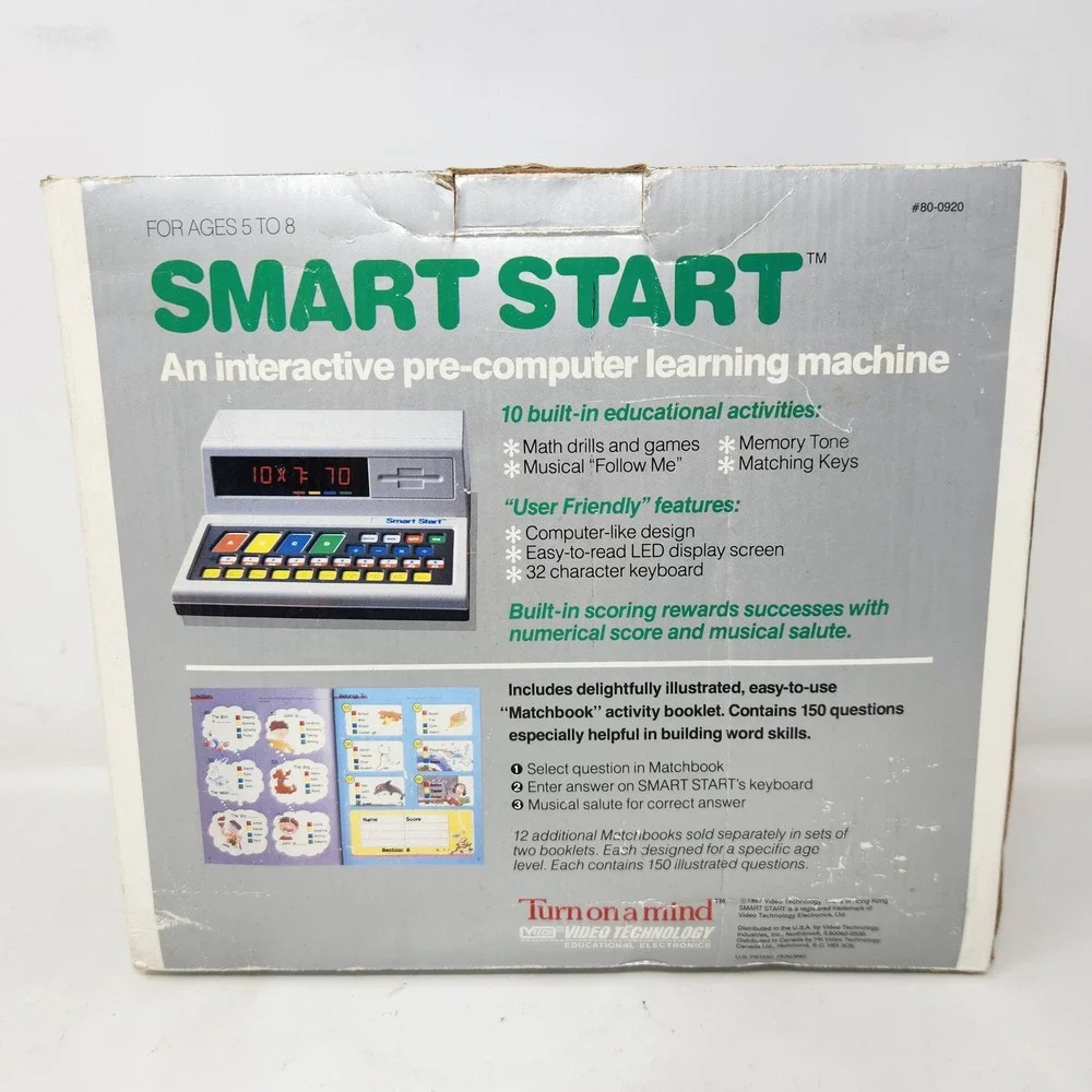 Vintage 1986 VTech Smart Start Computer Learning Machine Boxed with Books